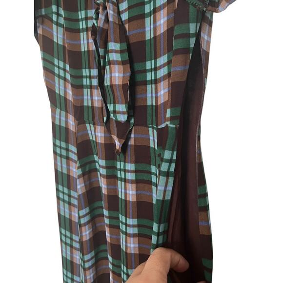 Reformation Talleen Dress In Moreno Plaid Size 2 - Picture 7 of 12